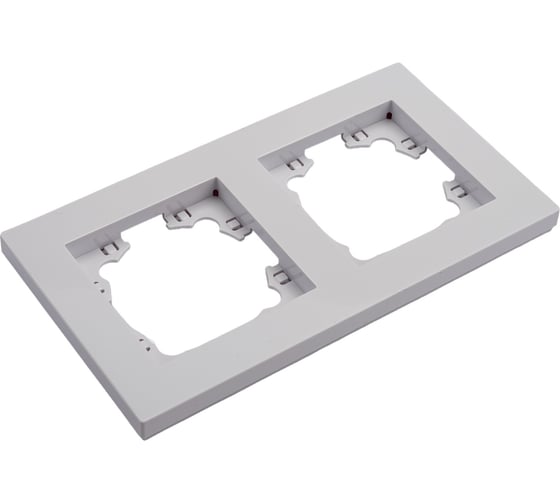 Изображение товара Двухместная горизонтальная рамка UNIVersal серия афина белая еврослот A0044