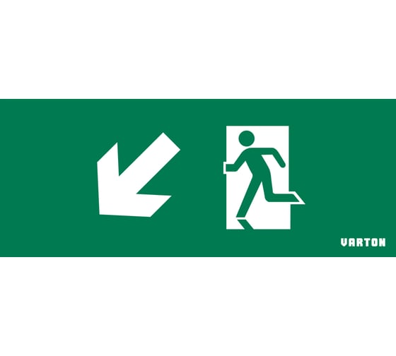 Изображение товара Пиктограмма VARTON фигура стрелка влево вниз для аварийно-эвакуационного светильника ip20 V1-R0-70354-21A01-2019