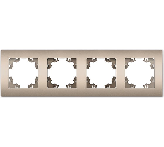 Изображение товара Четырехместная горизонтальная рамка UNIVersal серия афина шампань еврослот A0046-Br