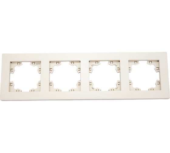 Изображение товара Четырехместная горизонтальная рамка UNIVersal серия афина слоновая кость ivory A0046-I