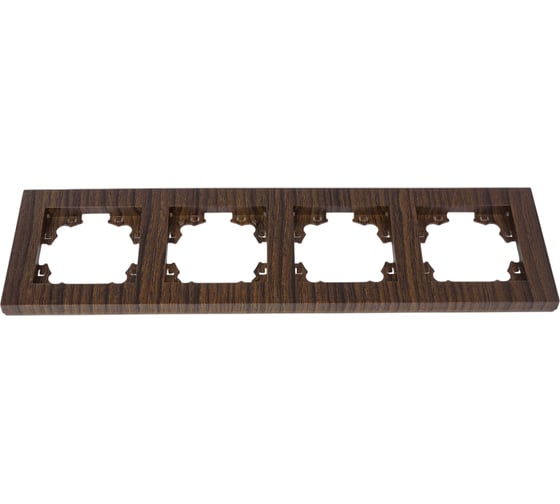 Изображение товара Четырехместная горизонтальная рамка UNIVersal серия афина венге еврослот A0046-V