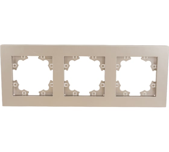 Изображение товара Трехместная горизонтальная рамка UNIVersal серия афина шампань еврослот A0045-Br
