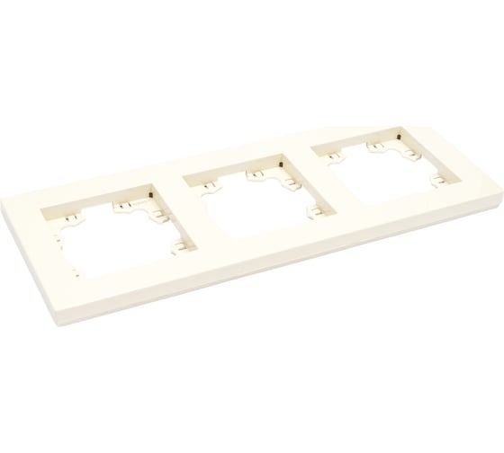 Изображение товара Трехместная горизонтальная рамка UNIVersal серия афина слоновая кость ivory еврослот A0045-I
