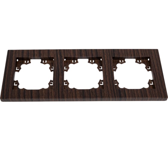 Изображение товара Трехместная горизонтальная рамка UNIVersal серия афина венге еврослот A0045-V