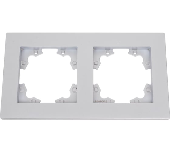 Изображение товара Двухместная горизонтальная рамка UNIVersal серия афина серебро еврослот A0044-S
