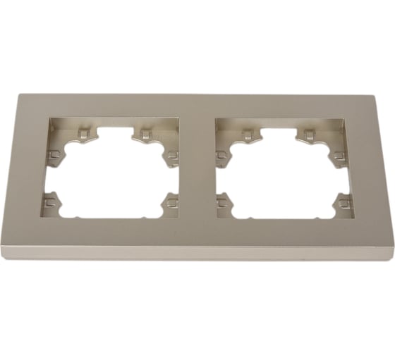 Изображение товара Двухместная горизонтальная рамка UNIVersal серия афина шампань еврослот A0044-Br