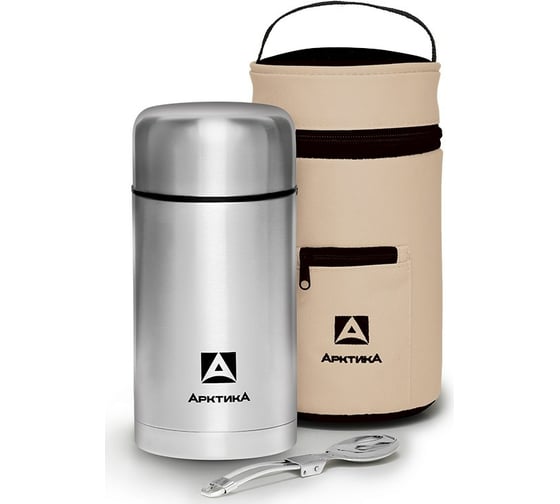 Изображение товара Термос для еды Арктика 1 л. с супер-широким горлом в чехле, стальной, 301-1000А