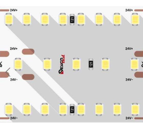 Изображение товара Светодиодная лента DesignLed 3x DSG 2835 NW 420L-V24-IP33, 4000 K, 2100 LED, 40W/m, 2500402 mm, LUX DSG2420-24-NW-33