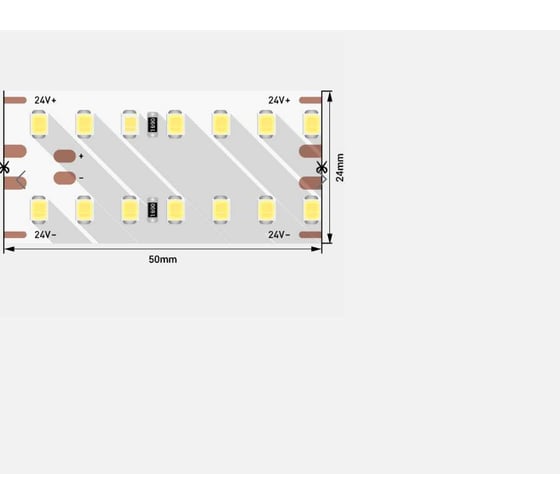 Изображение товара Светодиодная лента DesignLed 2x DSG 2835 DW 280L-V24-IP33, 4000 K, 700 LED, 25W/m, 2500242 mm DSG2280V2-24-NW-33