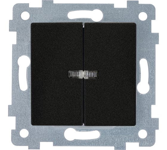 Изображение товара Механизм двухклавишного выключателя Кунцево-Электро "мария" скрытой установки со светоиндикацией с510-440 антрацит 110041