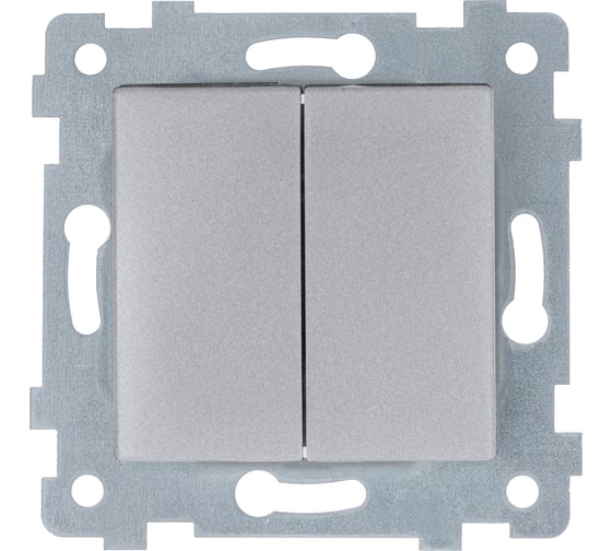 Изображение товара Механизм двухклавишного выключателя Кунцево-Электро "мария" скрытой установки с510-439 алюминий 110054
