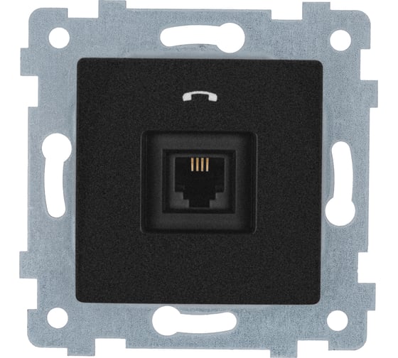 Изображение товара Механизм низковольтной телефонной розетки Кунцево-Электро "аксиома" скрытой установки рт1-459 антрацит 121032