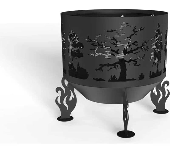Изображение товара Костровая чаша Fire-House Деревья диам. 600 мм, с защитной сварной сеткой Ch6-600деревья