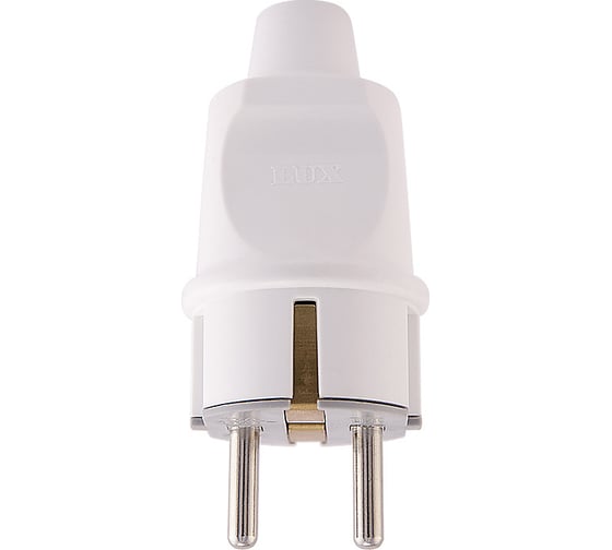 Изображение товара Разборная вилка, белая, с з/к, 250В, 16А LUX ВР31 4606400419761