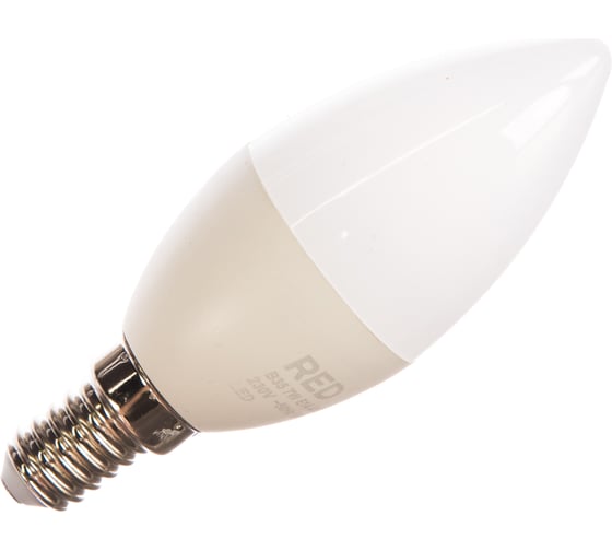 Изображение товара Светодиодная лампа B35 7W E14 4000K 590лм свеча матовая КРАСНАЯ ЦЕНА 4606400618270