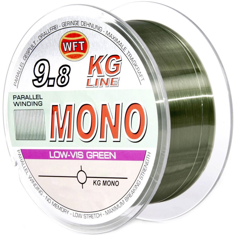 Изображение товара Монофильная леска WFT KG MONO Green 300 м 0.33 мм прочная для рыбалки
