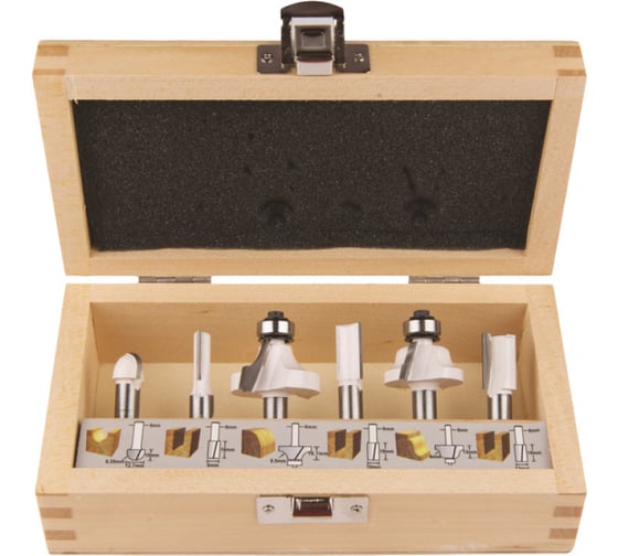 Изображение товара Набор фрез (6 шт.; хвостовик 8 мм) Makita D-53540