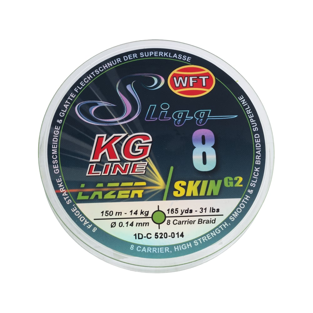 Изображение товара Плетеная леска WFT KG SLIGG LAZER SKIN G2x8 Chartreuse 150 м