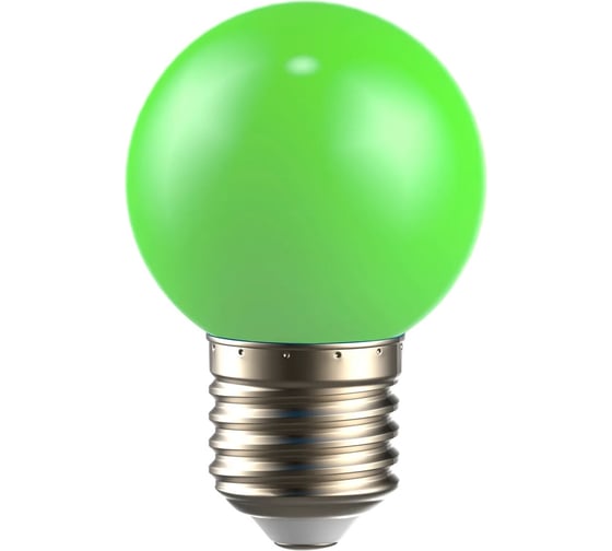 Изображение товара Светодиодная декоративная лампа IEK Lighting g45 шар 1вт 230в зеленый e27 LLE-G45-1-230-G-E27