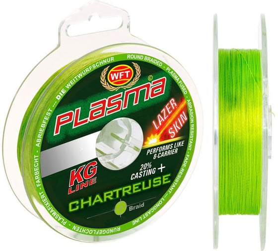 Изображение товара Плетеная леска WFT KG PLASMA LAZER SKIN Chartreuse 150/012 1D-C-659-012