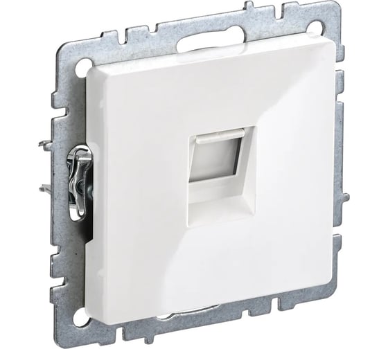 Изображение товара Компьютерная розетка IEK Brite rj45 кат.5e рк10-брб белый BR-K10-1-K01-PRO