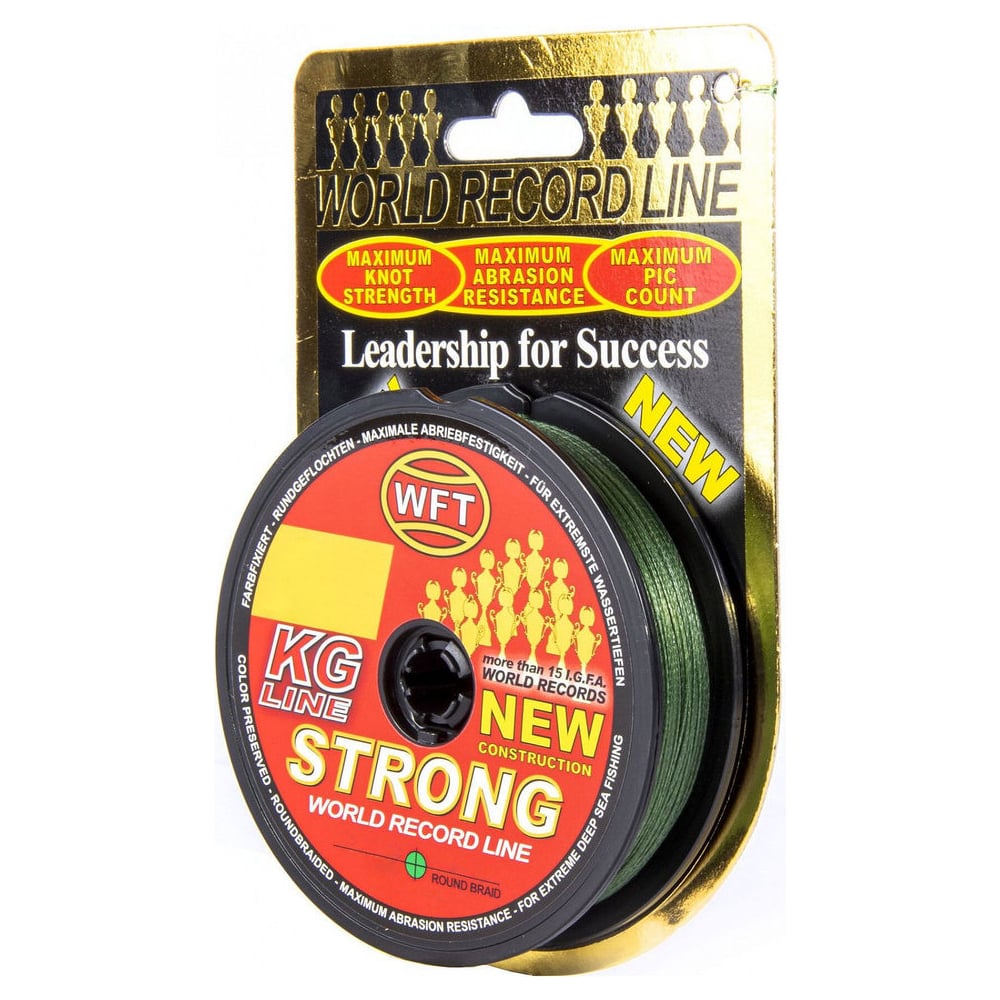 Изображение товара Плетеная леска WFT KG STRONG Green 300/032 51 кг разрывной нагрузки