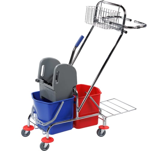 Изображение товара Уборочная двухведёрная тележка А5 H0209 с держателем для мешка, 2/17 л 1007206