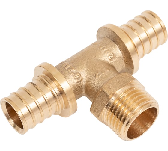 Изображение товара Аксиальный тройник RTP латунь, наружная резьба, 20x1/2", желтый 34810