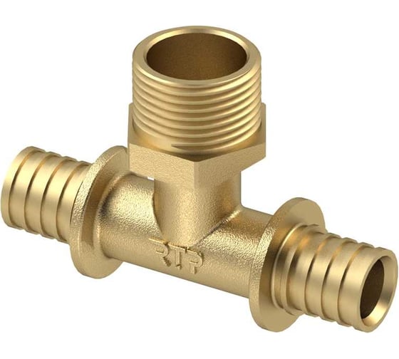 Изображение товара Аксиальный тройник RTP латунь, наружная резьба, 16x3/4", желтый 34809