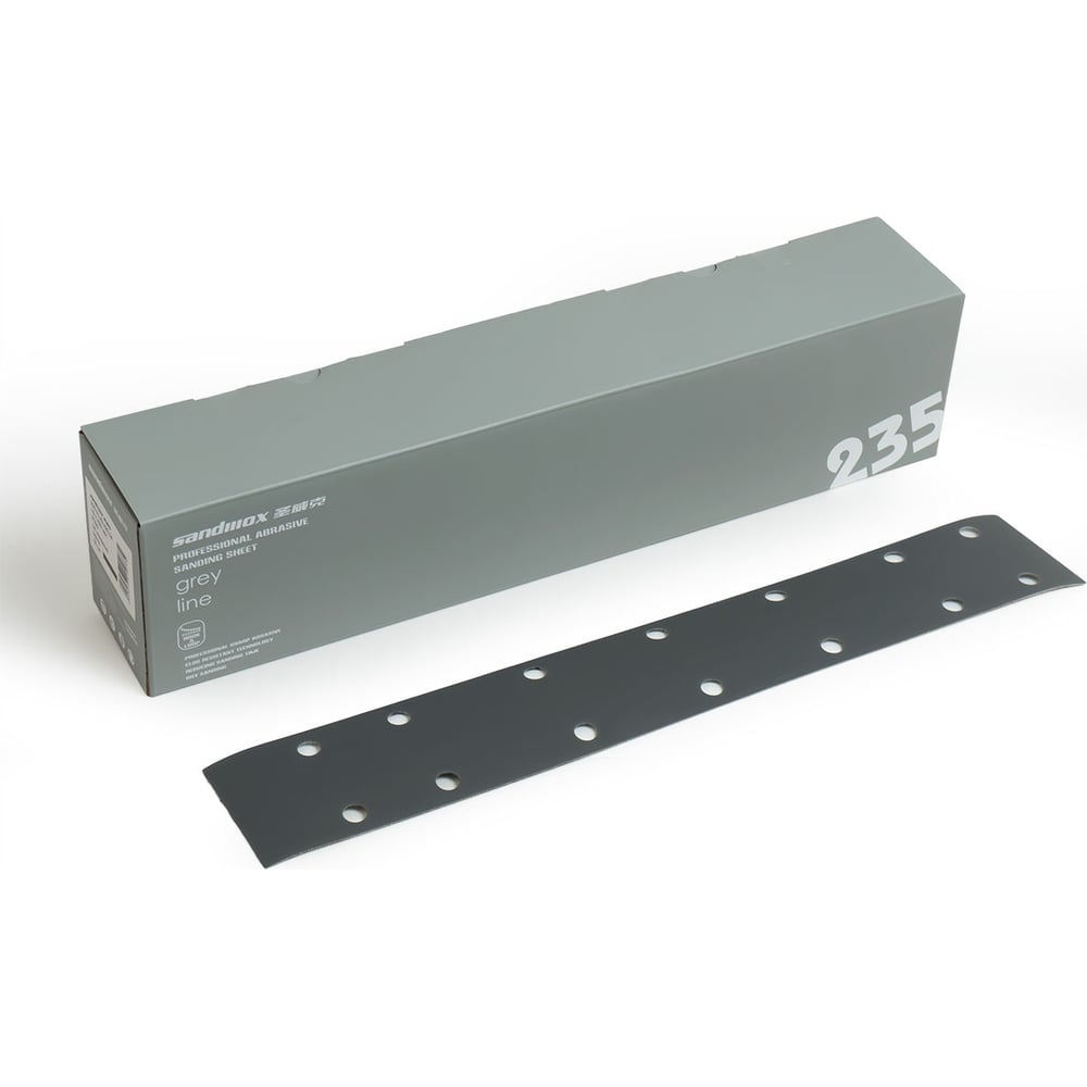 Изображение товара Полоски шлифовальные на пленочной основе 235 GREY R320, 14 отверстий, 70x420 мм, 50 шт