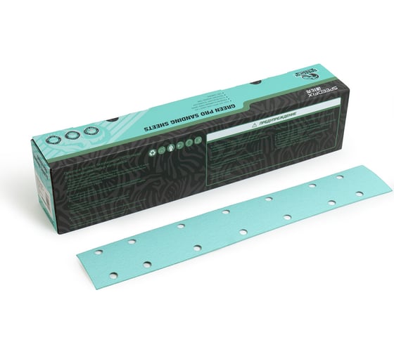 Изображение товара Полоски шлифовальные на пленочной основе 136 GREEN ALO p400 (70x420мм,14 отв. 50шт) SANDWOX 136.70.42.400.14