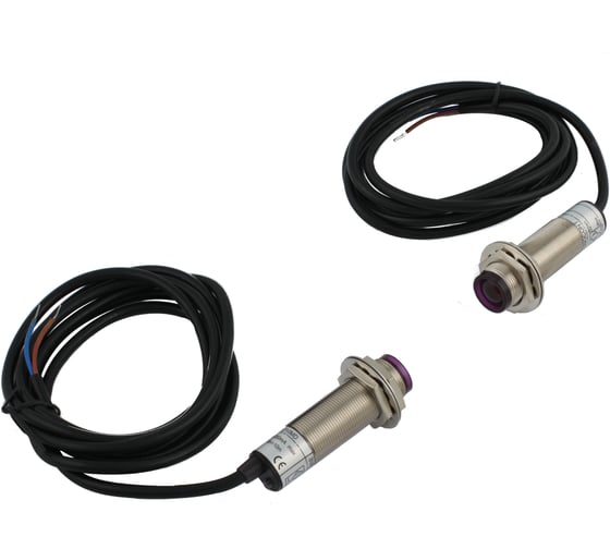 Изображение товара Фотодатчик на пересечение луча (приемник+передатчик) INNOCONT М18x1, зона срабатывания до 10 м, -10 +60 С, 12…24 VDC, IP67, выход: РNP NO, макс. ток 200 мА, время реакции 5 мс, кабель 2 м PES-T18-PO10MD