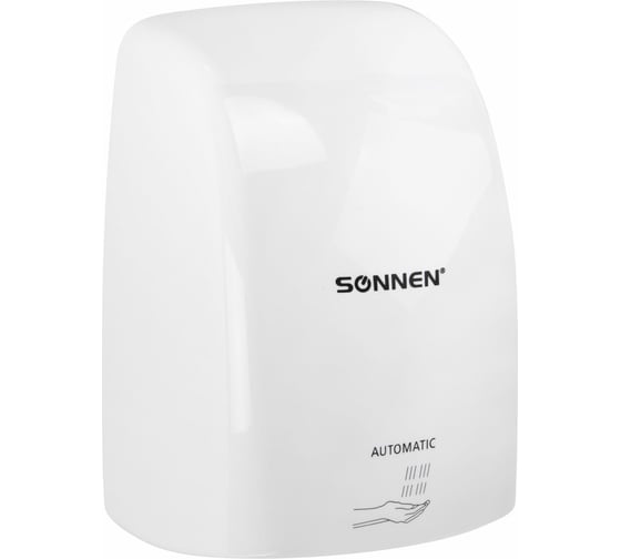 Изображение товара Высокоскоростная сушилка для рук SONNEN hd-fl-2009, 1200 Вт, пластиковый корпус, белая 607959