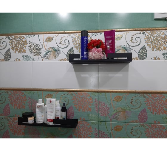 Изображение товара Полка в ванную АКТИВАГРО.РФ Бриз черная, 2 шт 155