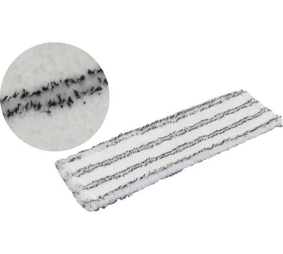 Изображение товара Насадка для плоской швабры In'Loran микрофибра, с абразивом, серая, 44х13.5х1.5 см NA-509GR