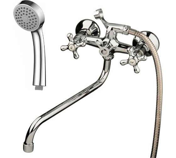 Изображение товара Смеситель для ванны Melodia della vita galateo rus длинный излив, люкс крест керамика mdv40241r 65312