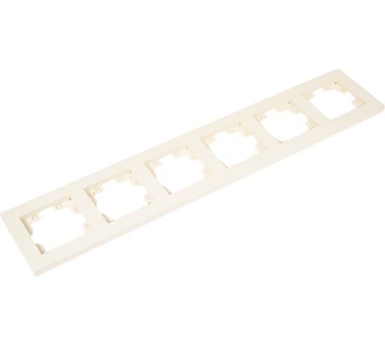 Изображение товара Горизонтальная шестиместная рамка UNIVersal серия афина, слоновая кость ivory A1043-I