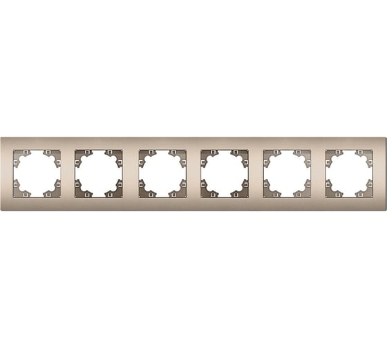 Изображение товара Горизонтальная шестиместная рамка UNIVersal серия афина, шампань, еврослот A1043-Br