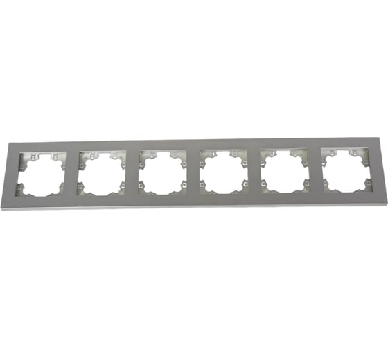 Изображение товара Горизонтальная шестиместная рамка UNIVersal серия афина, серебро, еврослот A1043-S