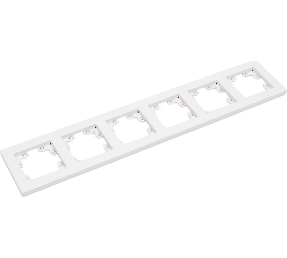 Изображение товара Горизонтальная шестиместная рамка UNIVersal серия афина, белая, еврослот A1043