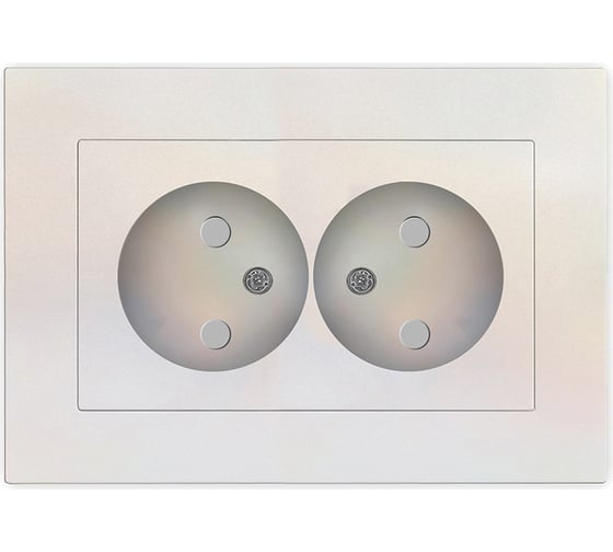 Изображение товара Двухместная розетка UNIVersal серия афина, без заземления, скрытой установки, защитные шторки, 16а, 220в, жемчуг, еврослот A0048-OBr
