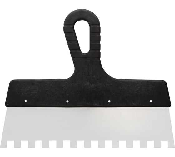 Изображение товара Зубчатый шпатель BOHRER 250 мм, 8x8 мм, нержавеющая сталь 0.45 мм, пластмассовая ручка ШПЗ-250308