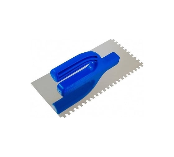 Изображение товара Зубчатая гладилка BOHRER 130x270 мм, 8x8 мм, нержавеющая сталь, с пластиковой рукояткой ГПЗ-132708