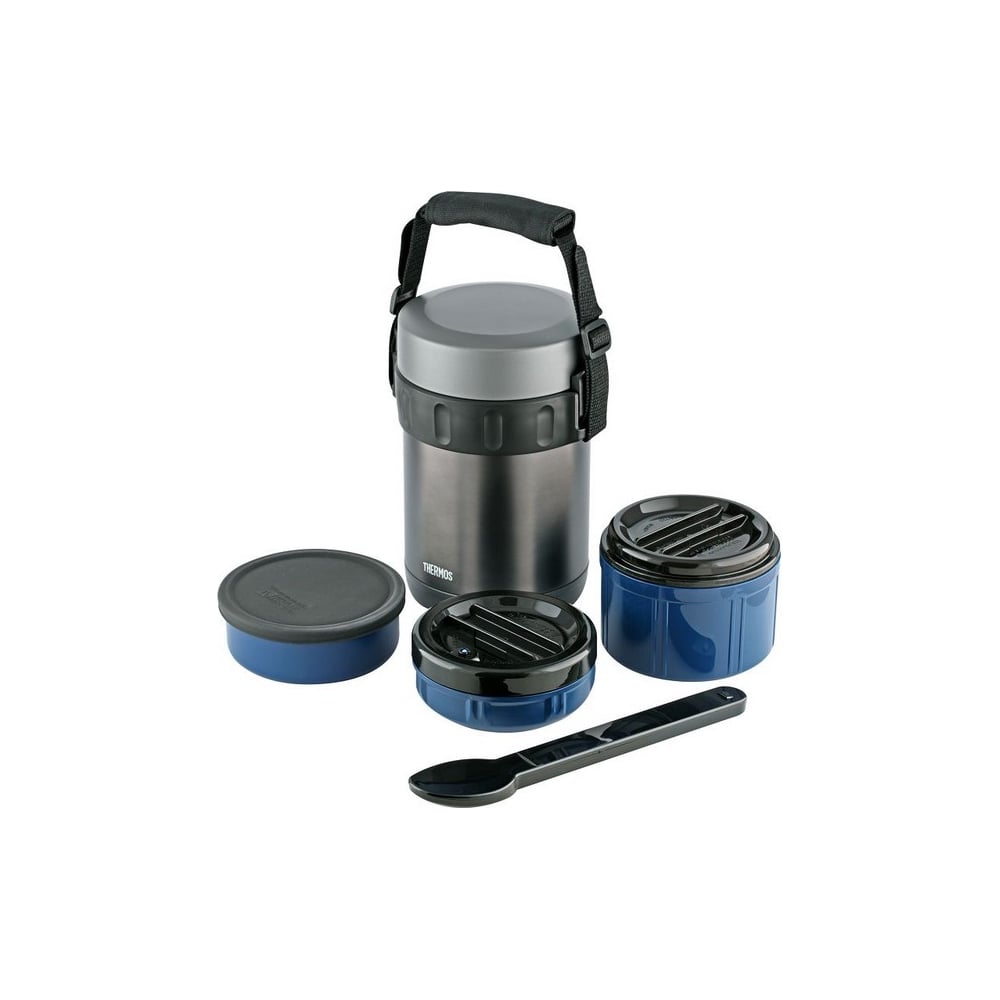 фото Многофункциональный термос для еды thermos jbg-2000 синий, 2 л 150516