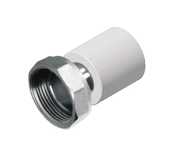 Изображение товара Муфта с накидной гайкой Политэк 25x1" pprc (белые) 9888202501