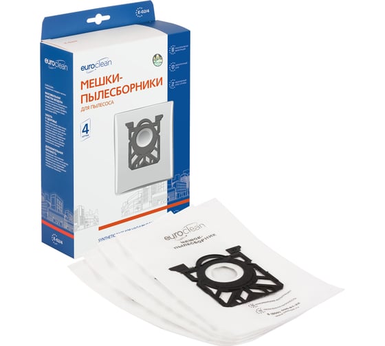 Изображение товара Мешок-пылесборник синтетический для пылесосов ELECTROLUX, PHILIPS, AEG (4 шт.) EURO CLEAN E-02/4