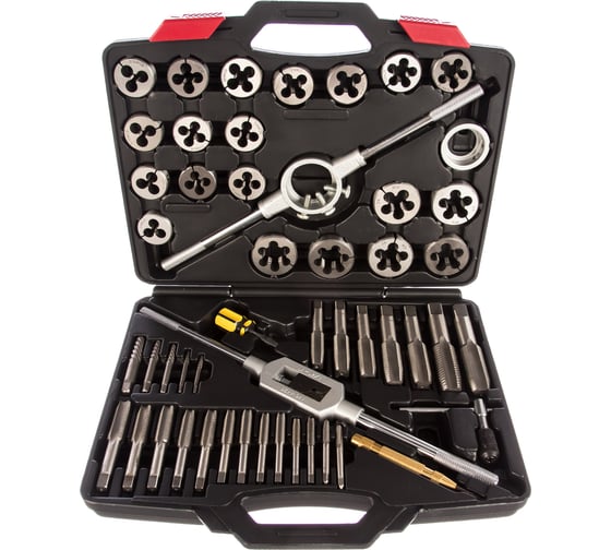 Изображение товара Набор метчиков и плашек МАСТАК SK-5 1/4"-1", кейс, 51 предмет 351-10051C