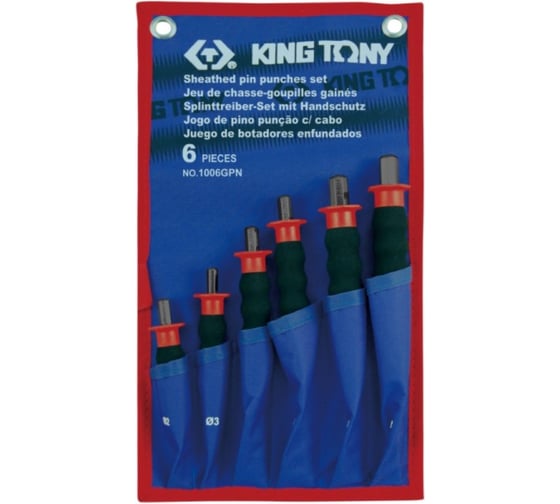 Изображение товара Набор выколоток с протектором KING TONY чехол из теторона, 6 предметов 1006GPN