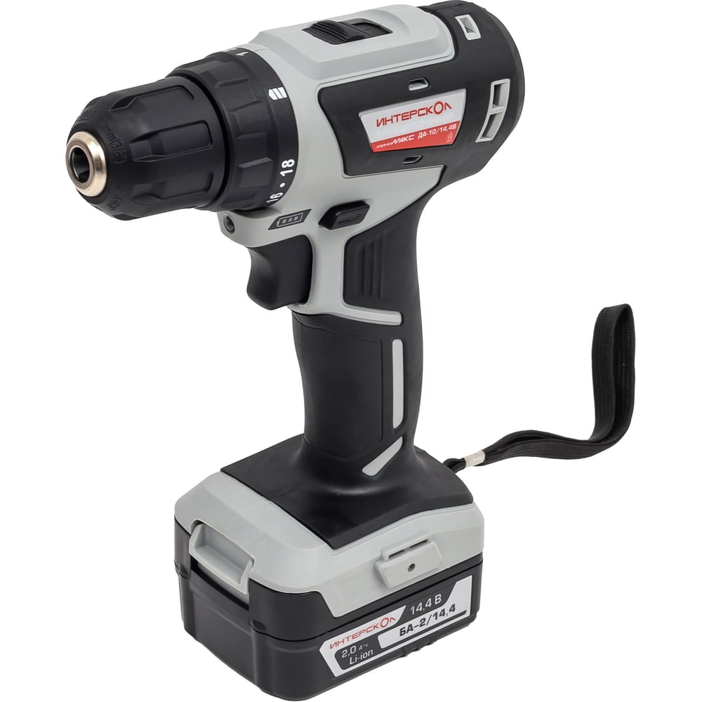 Изображение товара Аккумуляторная дрель-шуруповерт Интерскол ДА-10/14.4 В 2 акб кейс