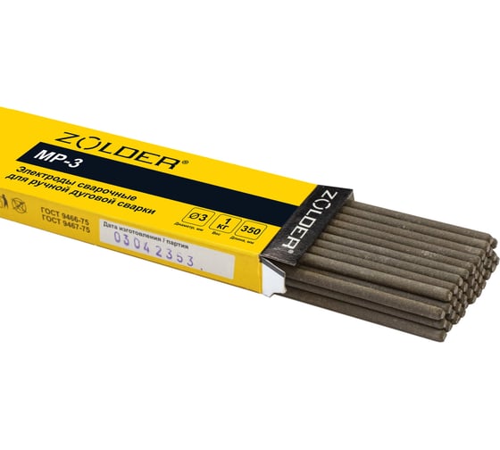Изображение товара Электроды сварочные МР-3, 3.0 мм, 1 кг ZOLDER ЭК000143437